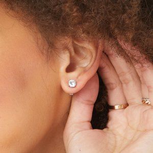 CZ by Kenneth Jay Lane Classic 4 Prong Stud Earrings